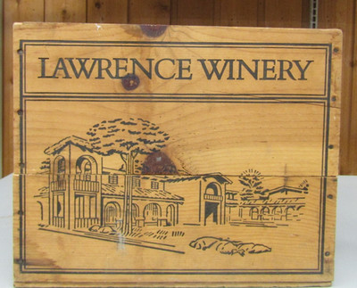 LAWRENCE WINERY IN CA empty WOOD / WOODEN CRATE Box