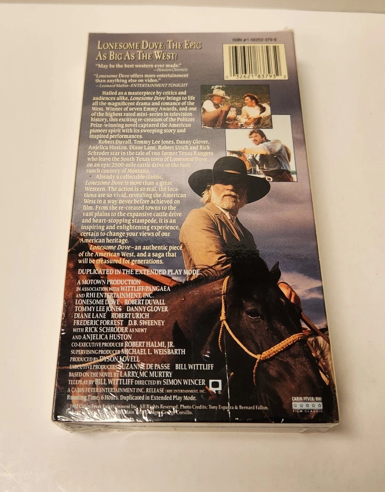 Lonesome Dove (VHS) The Complete 6-Hour Epic SEALED Western Action Drama Romance Foto 4 de 4