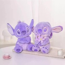 Lilo  Stitch 35cm Plush Anime Cartoon Purple Stuffed Toy Doll Birthday Gift