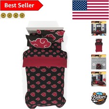 Twin Size Naruto Akatsuki Bedding Set - 5 Piece Microfiber Comforter and Sheets