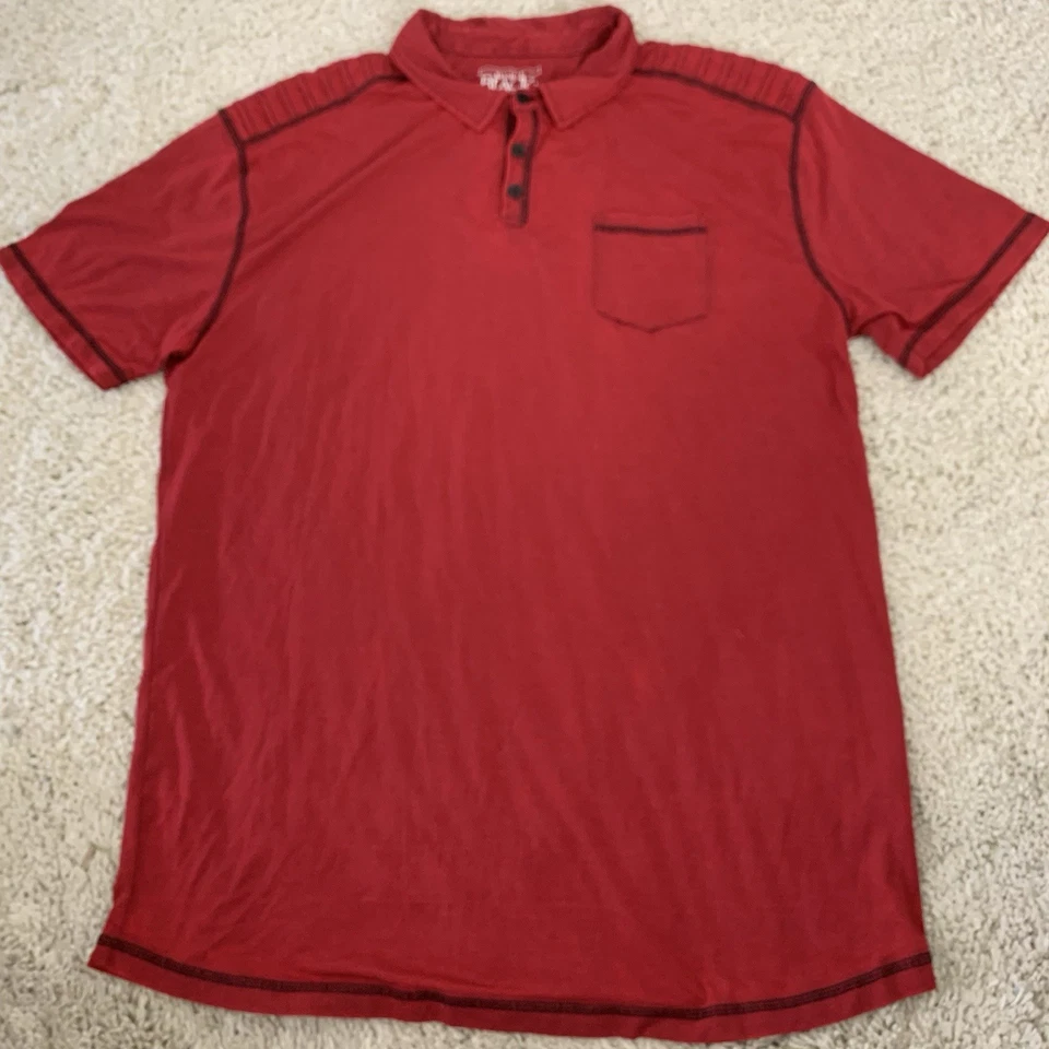 Buckle Black Shirt Mens XXL Dark Red Stitching Golf Lightweight Polo - Image 3 of 4