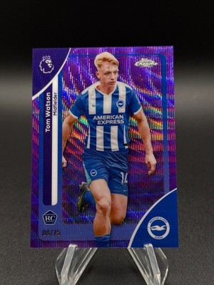 2025-26 Topps Chrome Premier League Tom Watson #44 Purple Wave /75 RC