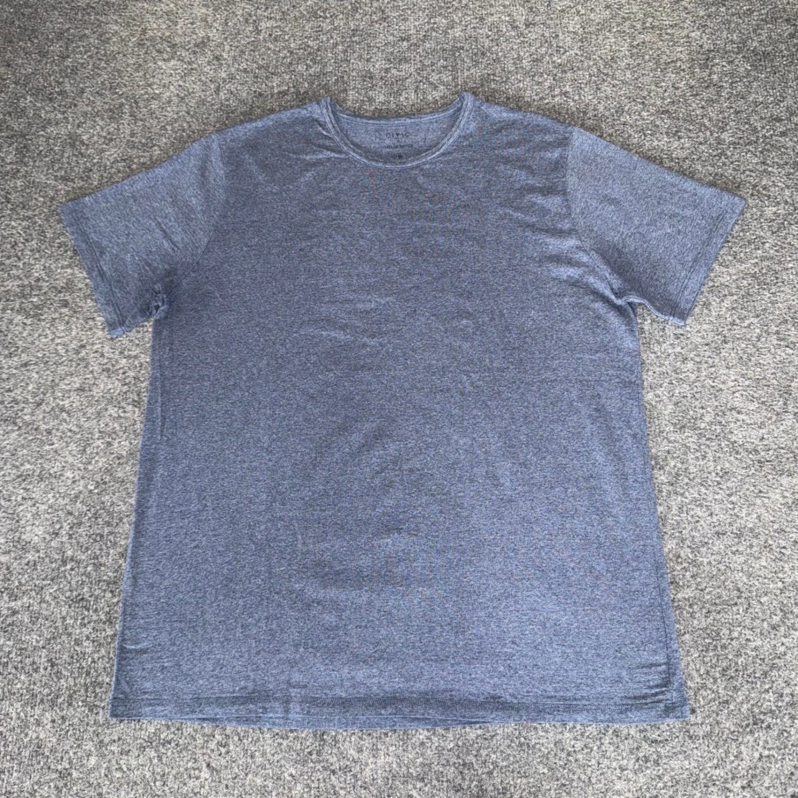 Civic by Taylor Stitch Mens Short Sleeve Crew Heather Blue T-Shirt Size 38 Small