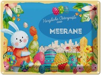 Blechschild 30X40 Cm Ostern OstergrüßE Meerane Gruß Deko Geschenk Metall Schild