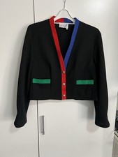 Scarlatti Vintage Strickjacke Gr. 42 Colorblock 80er 90er Retro Blazer Jacke