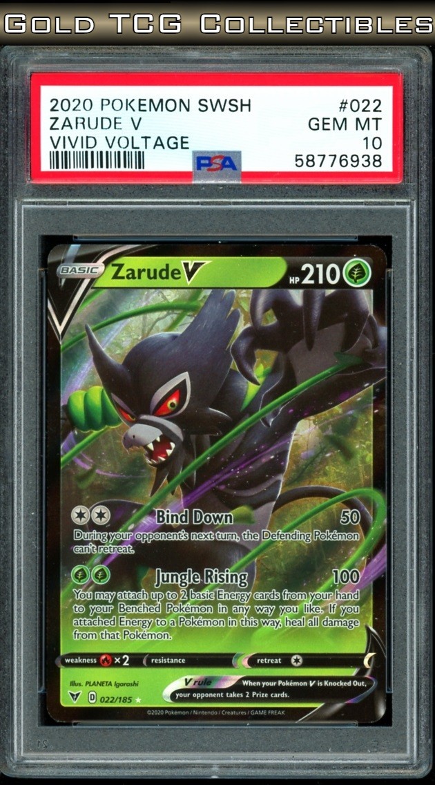 PSA 10 ⭐️ Pokemon Zarude V 022 Vivid Voltage Full Art Graded Card