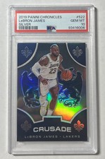 2019-20 Panini Chronicles Lebron James #522 Crusade Silver Prizm PSA 10 GEM MT