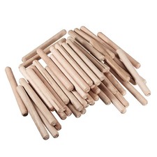50Stk Holzd&uuml;belstifte,getrocknetes,geriffeltes,abgeschr&auml;gtes Hartholz,10x100mm
