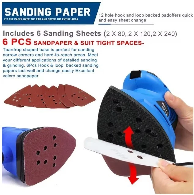 Electric Mouse Sander 12000RPM Compact Detail Tool for Furniture Finishing UK - Image 3 of 4