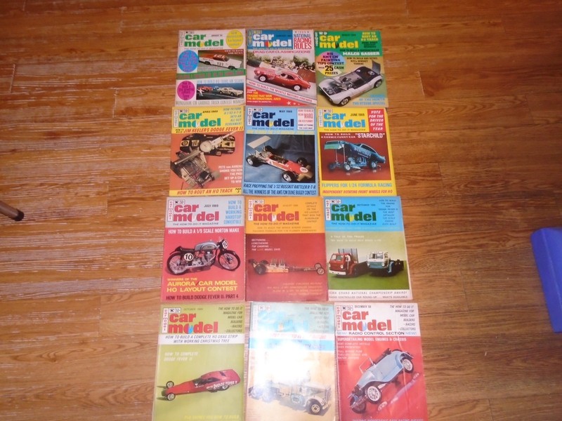 1969 CAR MODEL MAGAZINES COMPLETE YEAR IN NORMAL TIME AND USEWARE. nice