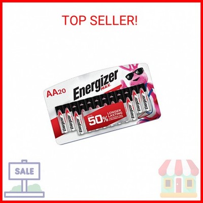 Energizer MAX AA Batteries (20 Pack), Double A Alkaline Batteries