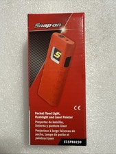 Snap On Cob Pocket Flood Light/flash Light Laser Torch In Orange New