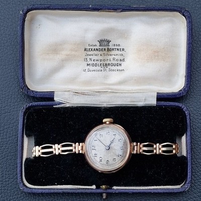Vintage Rolex 9ct gold Case Ladies manual Watch 26mm, Expanding Plated Bracelet.