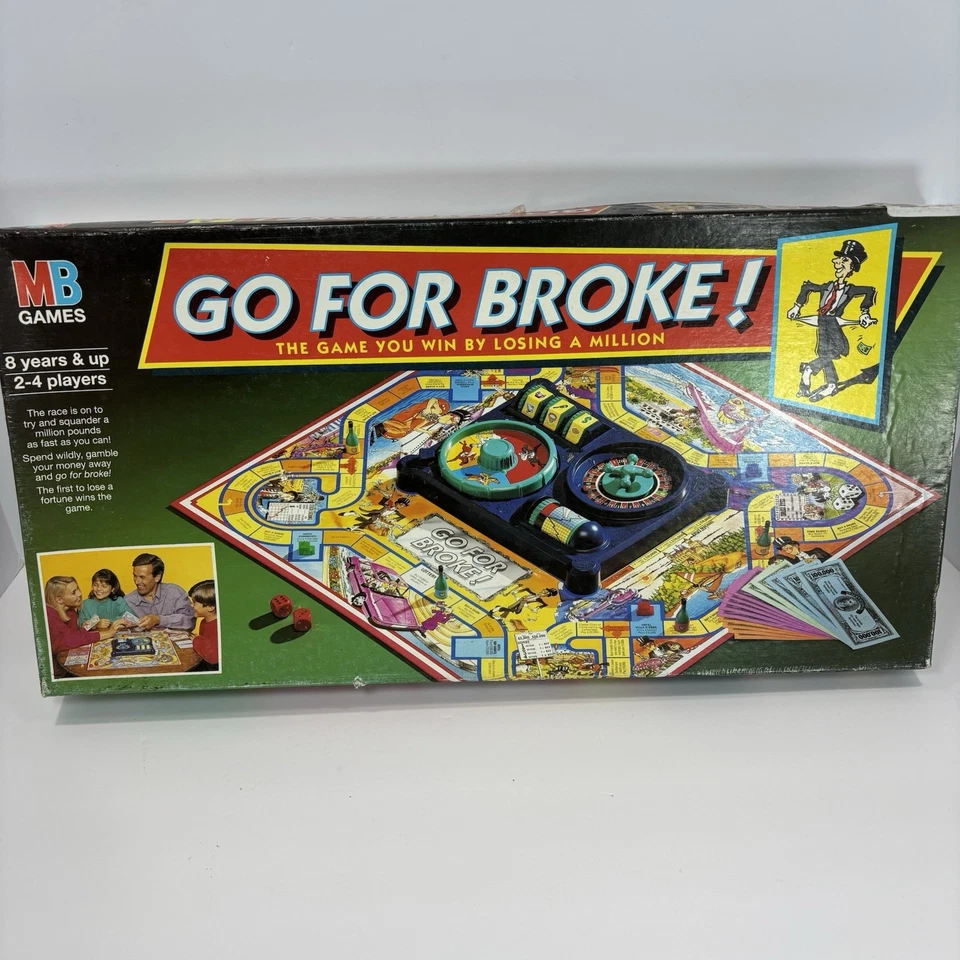 MB Games Go For Broke Juego de Mesa 1993 Completo Excelente Estado De Colección Foto 2 de 4