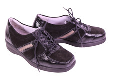 Naot Komfort Schnürschuhe Damen Leder Lack schwarz Gr. 37 Wechselfußbett CR114