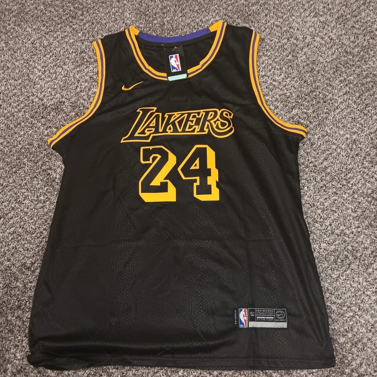 XL Kobe Bryant #24 Black Los Angeles Lakers NBA Basketball