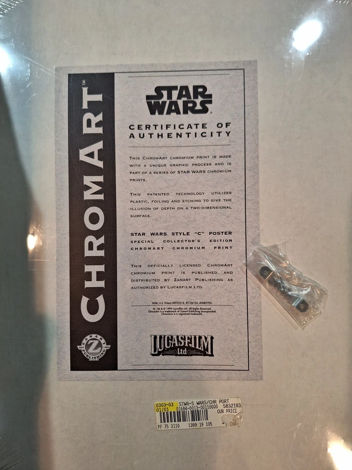 Star Wars A New Hope Original Trilogy ChromArt Movie Poster Sealed, one Framed - Image 3 of 4