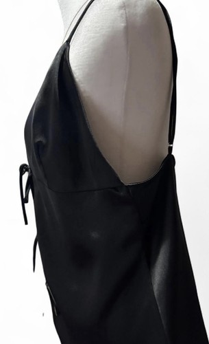 Camiseta sin mangas para mujer ZARA talla XS negra con correa de espagueti delantera de 3 corbatas nueva con etiquetas - Imagen 2 de 4