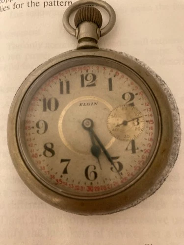 antique Elgin nickel cased pocket watch