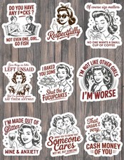 Sassy Girl Sayings Die Cut Vinyl Stickers Set Scrapbooking Laptop Waterbottle