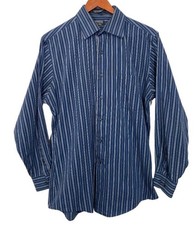 Arrow Fitted Long Sleeve Button Up Striped Dress Shirt Men  s Medium Career Wear