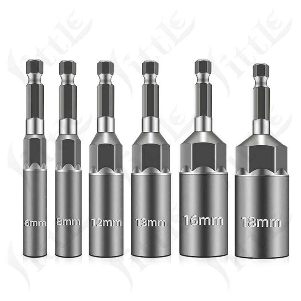 5.5-19mm Hex Magnetic Nut 80mm Long Socket Set Impact Drill Bit Hex - Image 2 of 4