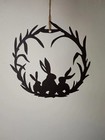 Bunnies in Wreath Ornament – Plastic Easter Hanging Decoration
