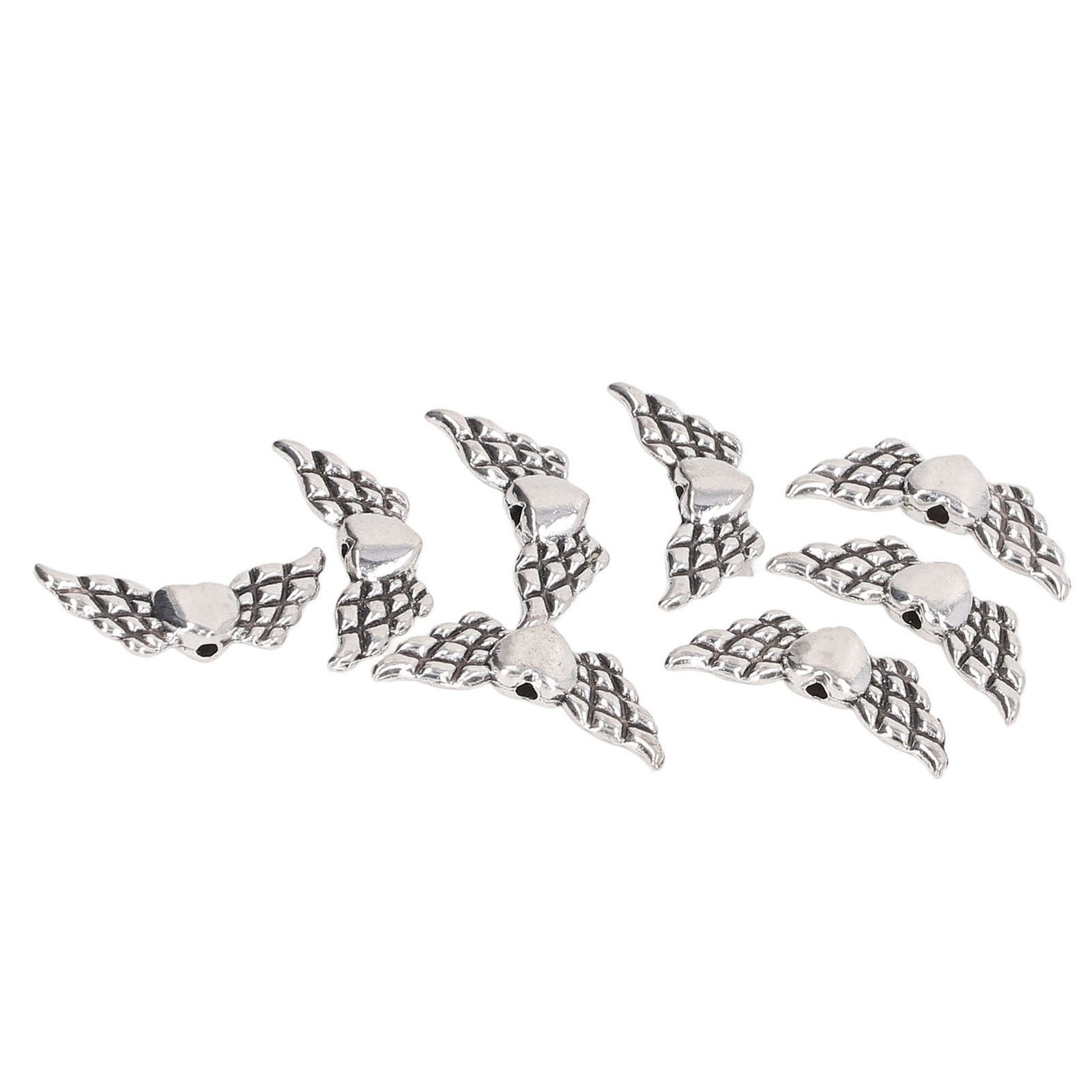 50Pcs Wing Spacer Beads 0.9in Wide Zinc Alloy Heart Style Multi Purpose Angel