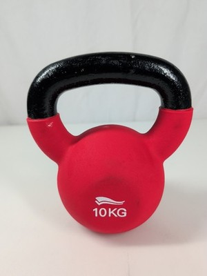 CRIVIT Kettlebell Hantel 10 kg Gusseisen Rot / Schwarz Krafttraining