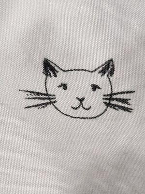 London Kaye Flat sheet & pillow cover set Cat Face Pattern White 62''X 100 EUC
