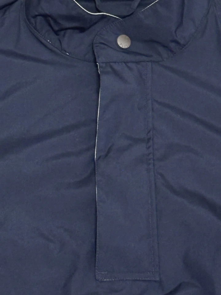 Quebra-vento vintage anos 90 Top Flite masculino tamanho pequeno golfe manga curta azul bronzeado - Imagem 3 de 4