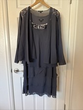 S.L.N.Y Fashions Women's Mother of The Bride Tiered Jacket Dress with Shoulder14