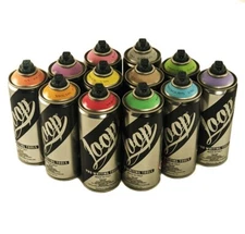 Loop 400ml Premium Mural Spray Paint Artist Pastel Kit for Aerosol Art Set of 12