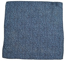 New Mens Bloomingdales Silk Wool Blue Floral Print Handkerchief Pocket Square