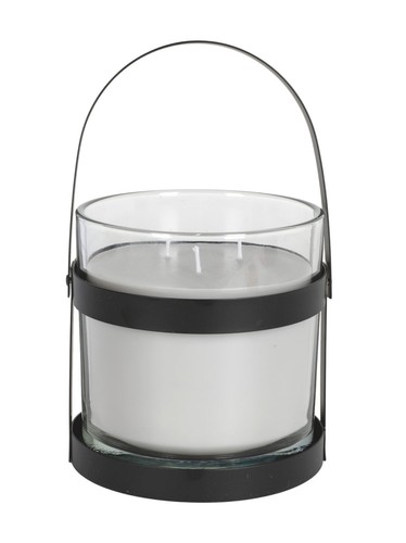 Glas-Windlicht Duftwachs Metallhalter schwarz Kerzenhalter Kerzenständer Deko - Bild 10 von 10