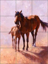 Ceramic Tile Mural Backsplash Rey Horses Equine Colt Art RW-JRA003