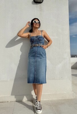 ZARA DENIM STUDDED DRESS NEW WITH TAGS BUSTIER SWEETHEART NECKLINE SIZE S |  eBay