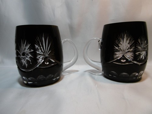 2x Bierseidel Überfangglas Bierkrug Bier Seidel Krug dunkelrot / Weinrot - Bild 4 von 9