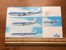 1973 KLM AIRLINES Aircraft Oversize Postcard Boeing 747b DC-10 DC 8-63 DC-9 