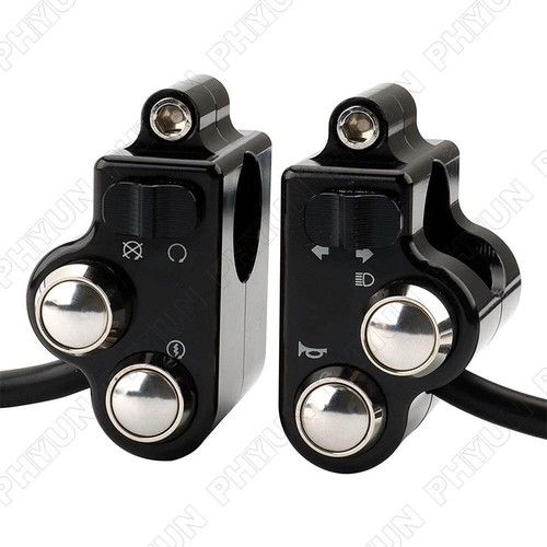 25mm Motorcycle Handlebar Switch Control High-Low Beam Ignition Start w/ Harness - Picture 2 of 7