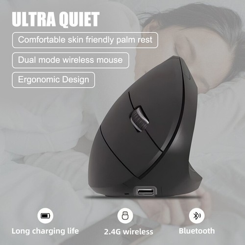 Vertical Mouse Rgonomic Gaming Mouse Bluetooth 2.4GHz Wireless Optical Mice - Afbeelding 2 van 16