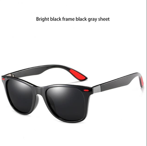 Classic Polarized Sunglasses Men*Women Driving Square Frame BLACK-RED C2 NE - Imagen 2 de 2