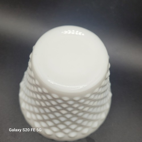 Vintage Fenton Milk Glass Hobnail Jardiniere Vase Planter 4 In - Picture 6 of 10