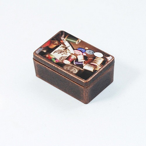 Vintage Sewing Needlework Needle Kit Box 1:12 Dollhouse Miniature Mini Decor - Picture 3 of 11