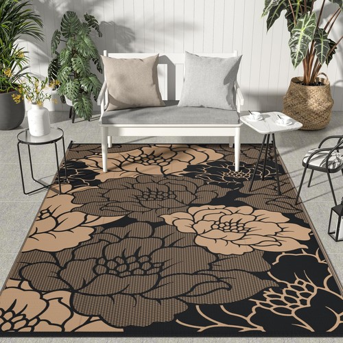 GENIMO Outdoor Rug for Patio Clearance 6'x9' Waterproof Mat Reversible