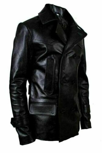 MENS GERMAN CLASSIC WW2 OFFICER MILITARY UNIFORM BLACK LEATHER
