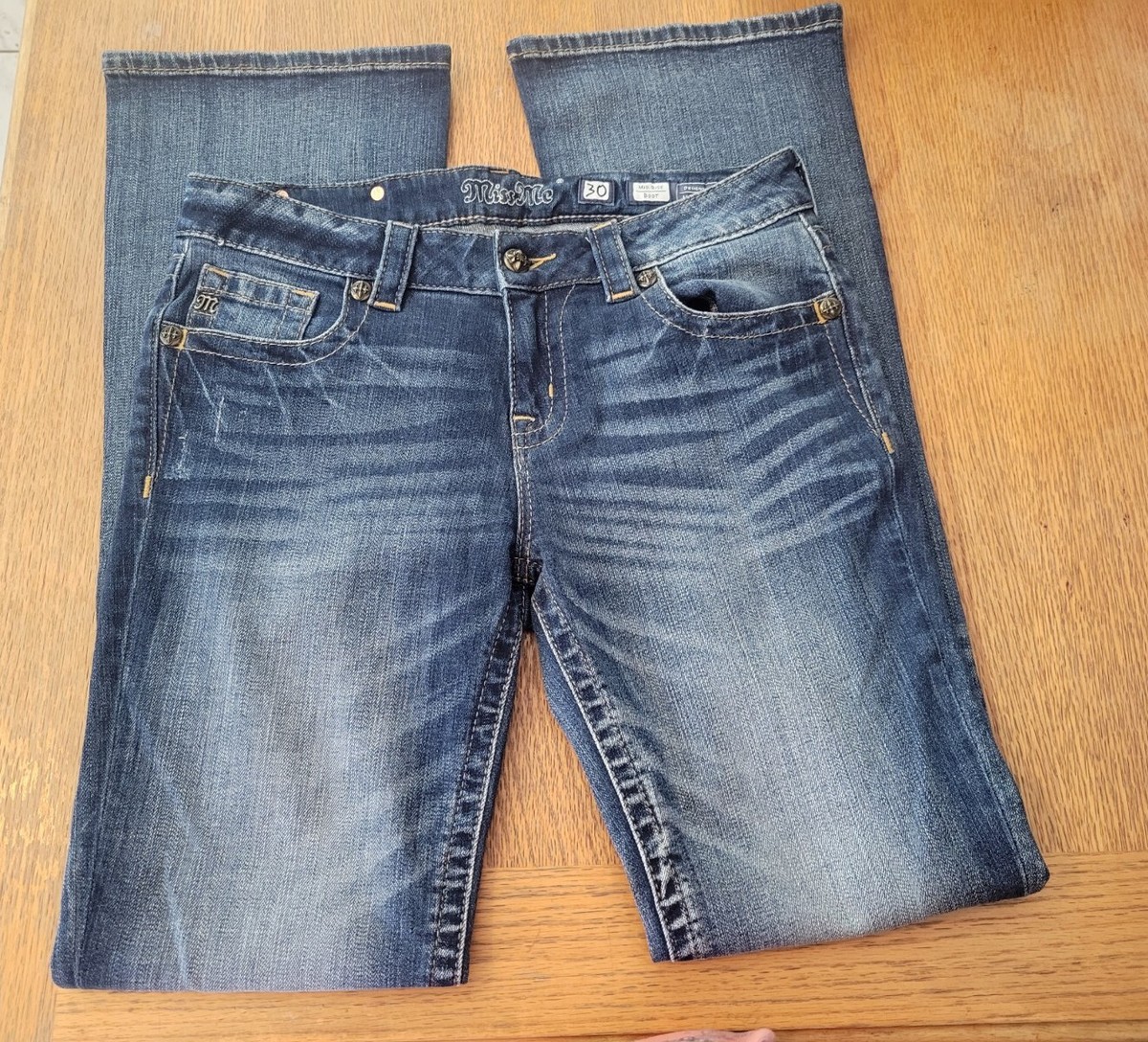 Miss Me Jeans 30 Mid-rise Boot Blue Rn 112568