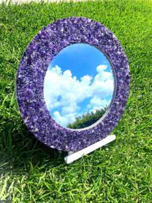 ''Amethyst Round Wall Mirror   Personalized Gift & Elegant Interior Wall Decor''