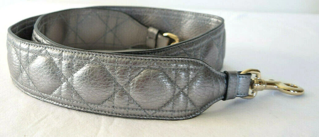 BRACELET ÉPAULE EN PEAU D'AGNEAU CHRISTIAN DIOR CANAGE ARGENT MATELASSÉ MÉTAL MATELASSÉ 