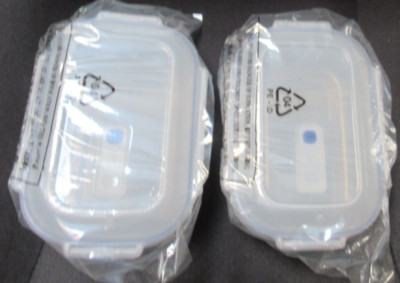 LOCKnLOCK  S/2 MICROWAVE RECTANGLES w/ VENTED LIDS, CLEAR STORAGE CONTAINERS NEW